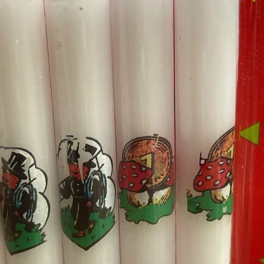 Rare Vtg. Birthday Candles 10 + 1 Larger Candles Mushrooms Girl Boy Luck Germany